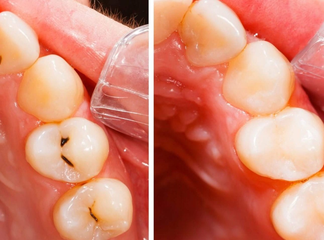 white tooth filling